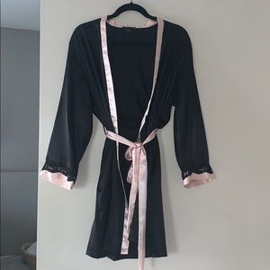 Pink & Black Satin Robe